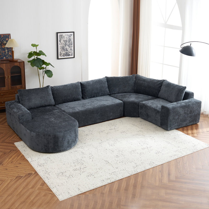 Ensemble de canapés modulaires surdimensionnés de 59 po Boneless, Gris