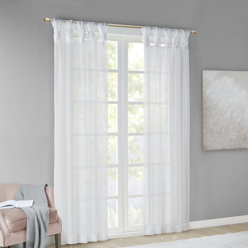 Paire de rideaux transparents Baisden Lester , Blanc, L 50 po x L 84 po