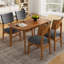 Ensemble de table de salle à manger Mid-Century moderne pour 4 personnes, table de salle à manger en bois massif et chaises en bois massif, table de salle à manger de style campagnard 5 pièces et 4 chaises rembourrées pour la maison, la cuisine, l’appartement et l’économie d’espace