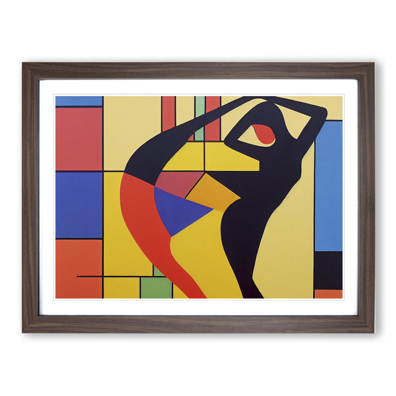 Abstract Woman Dancer Vol.3 - Framed Print, 46cm H x 64cm W x 2cm D, Walnut