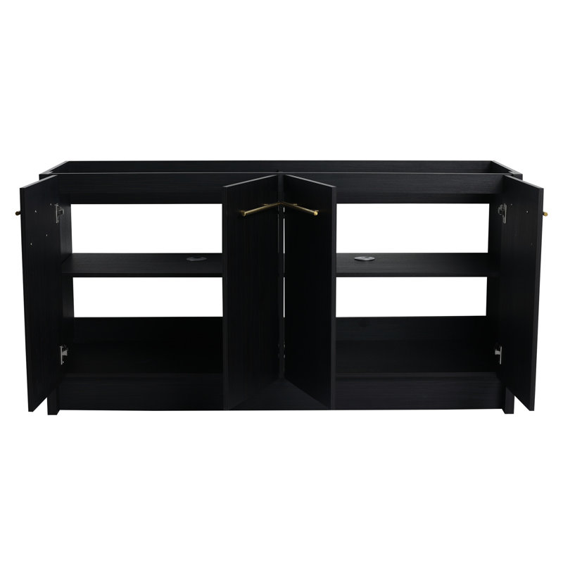 Ensemble de meuble-lavabo moderne 60 po, emballage en châtaignier noir, porte à fermeture en douceur, grand espace de rangement, contreplaqué Expedite 60 po, installation autoportante, couvercle, suffisamment de contrôle