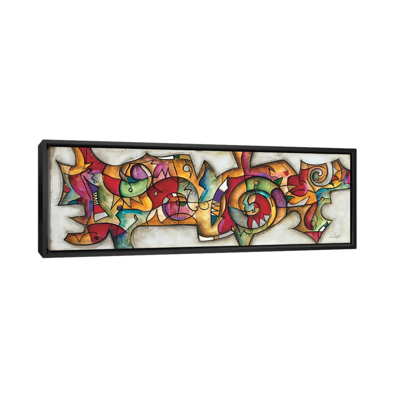 «Turn It On» par Eric Waugh, impression sur toile, H 12 po x l 36 po x P 1,5 po, Cadre noir