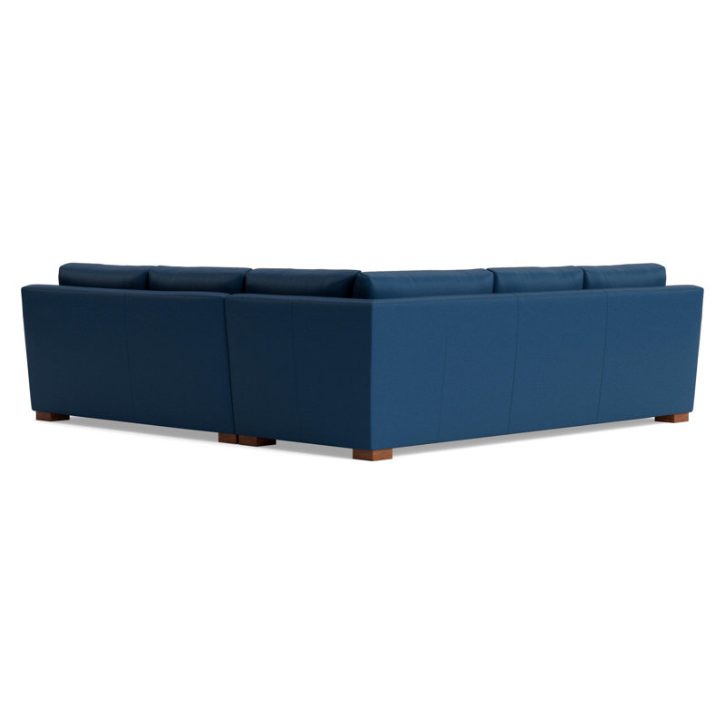 Catalina Leather Sectional, Left Hand Facing, Leather - Deep Blue