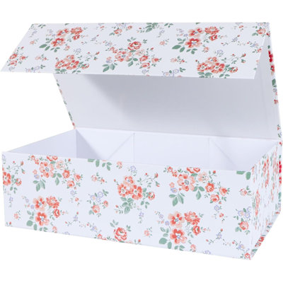 Boîte cadeau florale avec couvercles magnétiques 13,8 x 8,3 x 4,4 po, grandes boîtes de propositions de demoiselle d'honneur