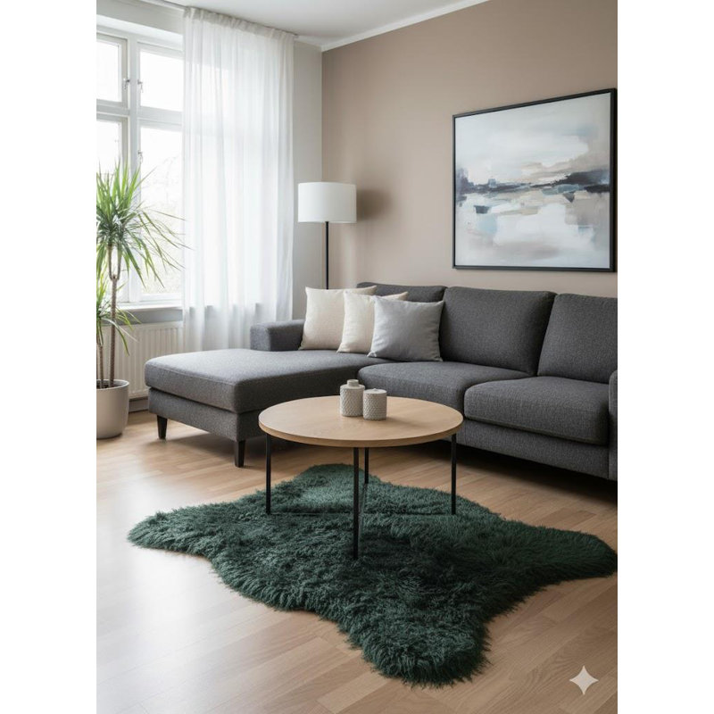 Solid Colour Faux Fur 60cm X 90cm Area Rug