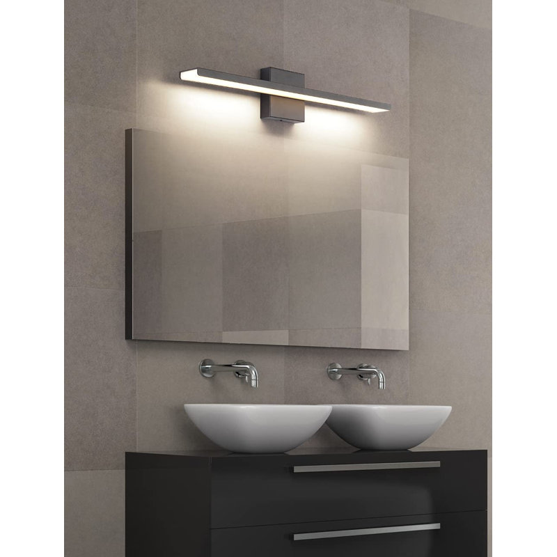 Éclairage de meuble-lavabo à DEL à intensité variable avec 5 températures de couleur réglables, Noir mat