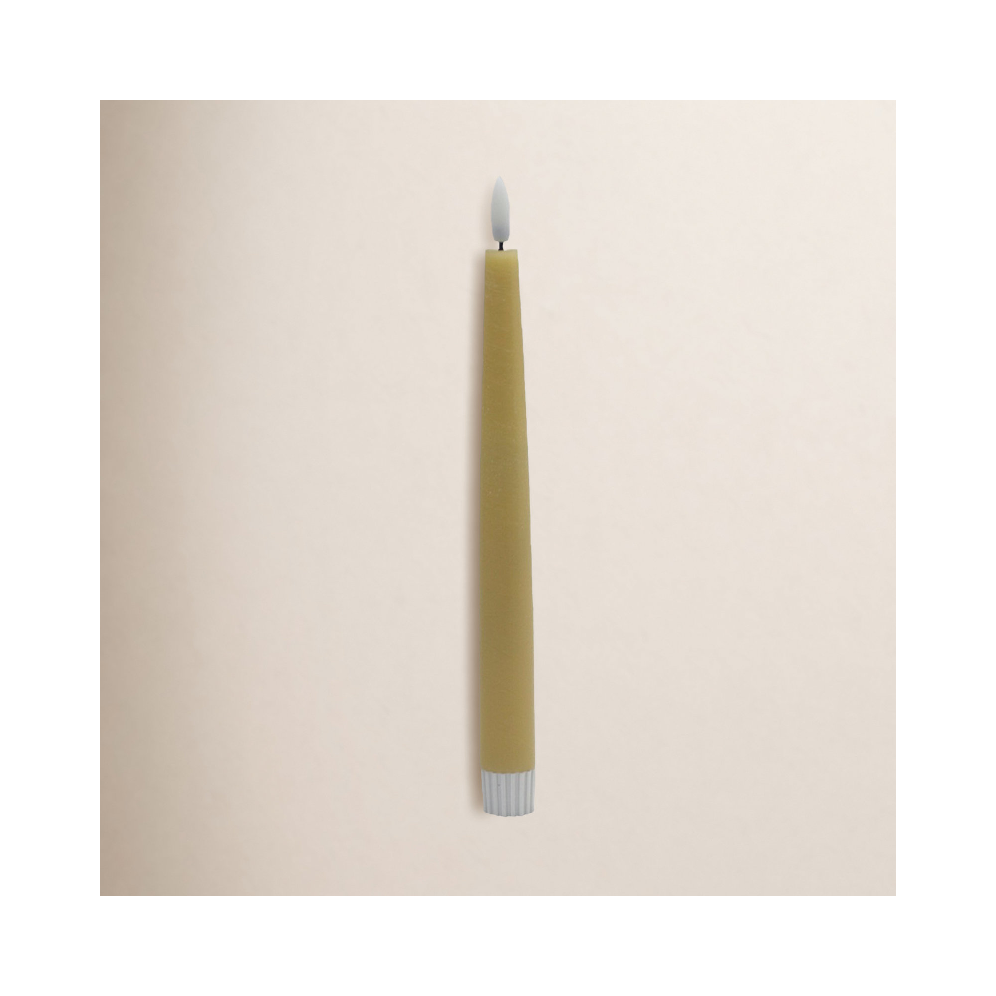 2 Pc Tall Flameless Taper Candle, Yellow