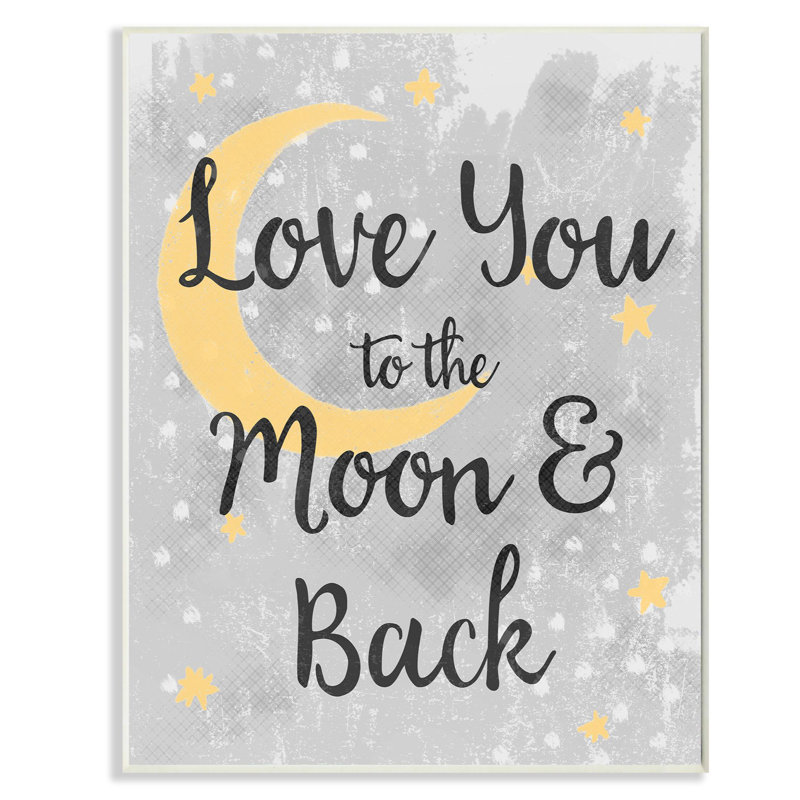 Art de lune Lerner Love You, Plaque de bois, H 15 po x l 10 po x P 0,5 po
