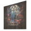 «Floral Gothic Church Church View III» - fenêtre florale sur bois-1705065665