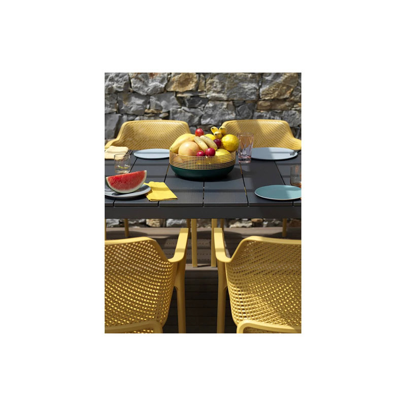 Net Outdoor Dining Armchair, Yellow