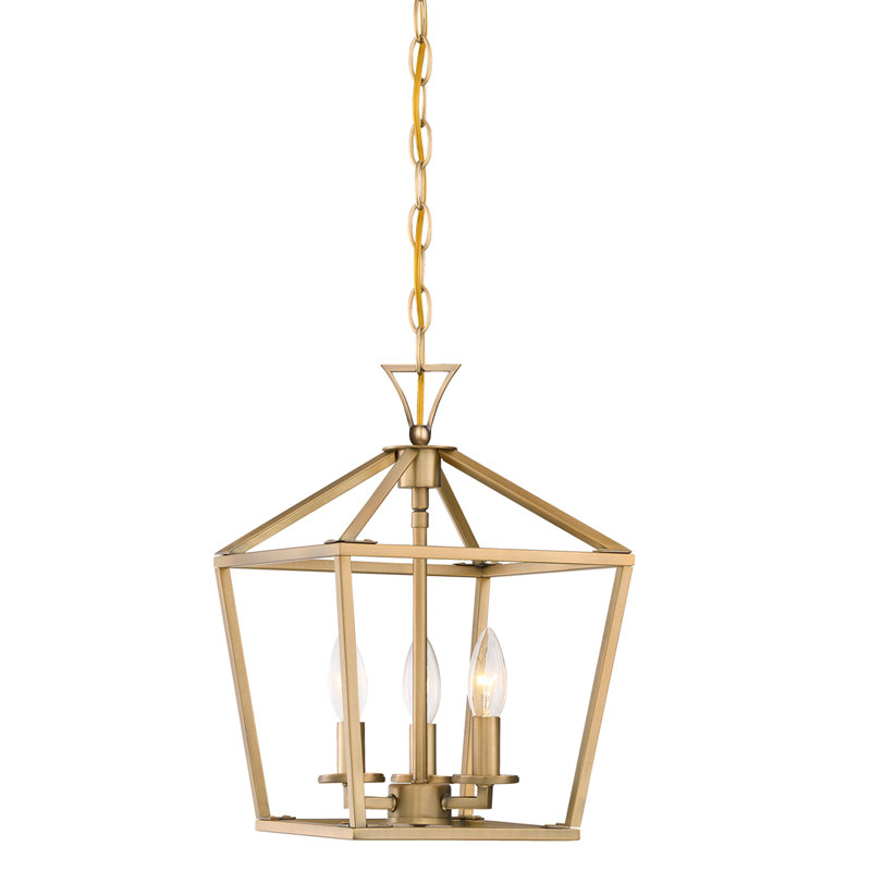 Hastings 3-Light Chandelier, Laiton chaleureux