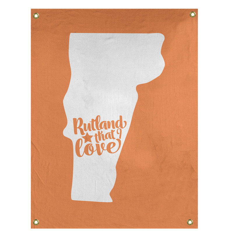 Tapisserie murale rutland vermont love, H 80 po x l 59 po, Orange