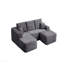 Canapé modulaire Cloud avec méridienne en U et poches latérales, conception modulaire moderne, assise profonde, canapé rembourré pour le salon / la chambre à coucher, aucun assemblage requis, gris, gauche-865912550