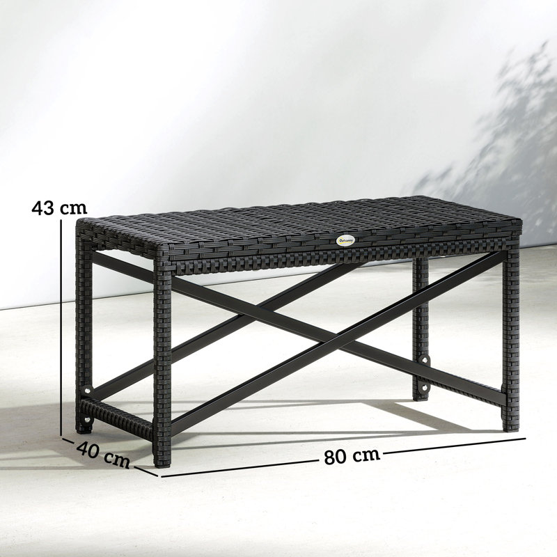 Rectangular Metal Outdoor Coffee Table , 80cm cm W 40cm cm D