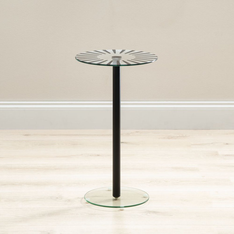 iDesign Round Pedestal Drink Table for Small Spaces