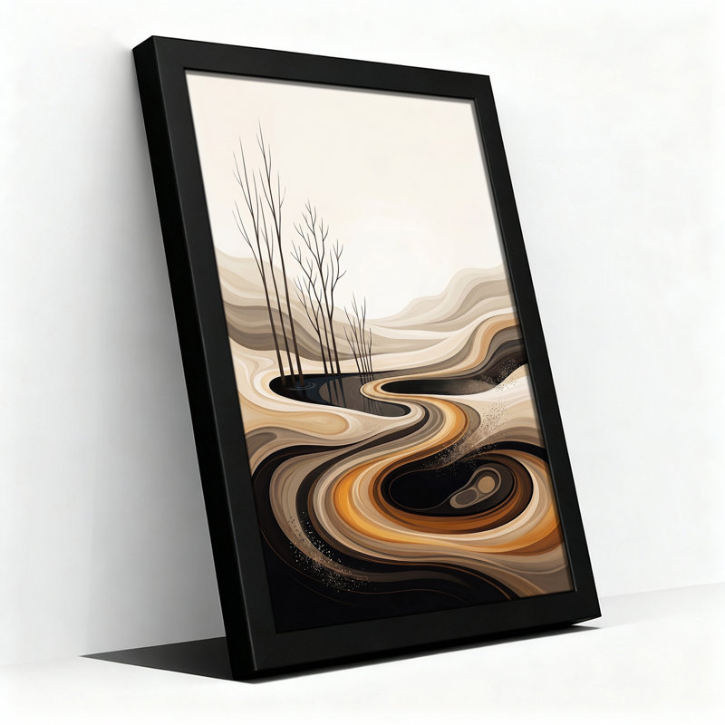«Abstract Trees and Swirling Earth Tones», art mural sur toile, H 24 po x l 16 po