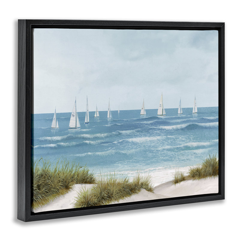 Cadre flottant Sail Sail Seaside, conçu par Lorenzo Collective, Cadre flottant noir de jais, H 17 po x l 21 po