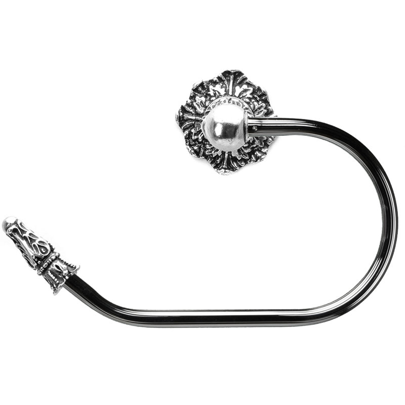 Acanthus swing tissue reeded ring left Renaissance style in Satin, Silver