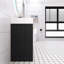 Meuble-lavabo autoportant 48 po et portes à fermeture douce, armoire en contreplaqué de châtaignier noir avec cuve en résine intégrée