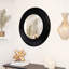 Miroir mural rond en bois pour salle de bain. Salon, -251125772-251125775