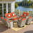 Porretto 9 - Person Patio Conversation Set with Cushions-1125683274