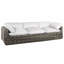 Montecito 111.25" Wide Outdoor Wicker Patio Sofa with Cushions-581575827-625000284-625000277