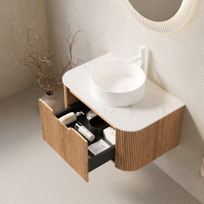 Meuble-lavabo suspendu Dina de 30 po avec lavabo en cÃ©ramique et tiroir