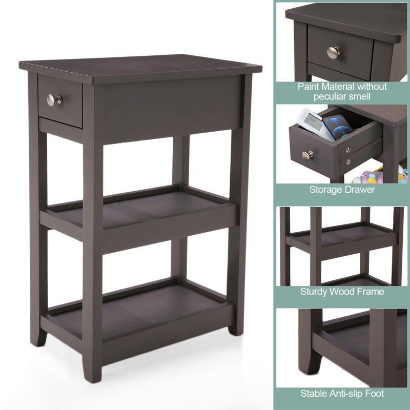 Lakshman End Table with Storage, Brown