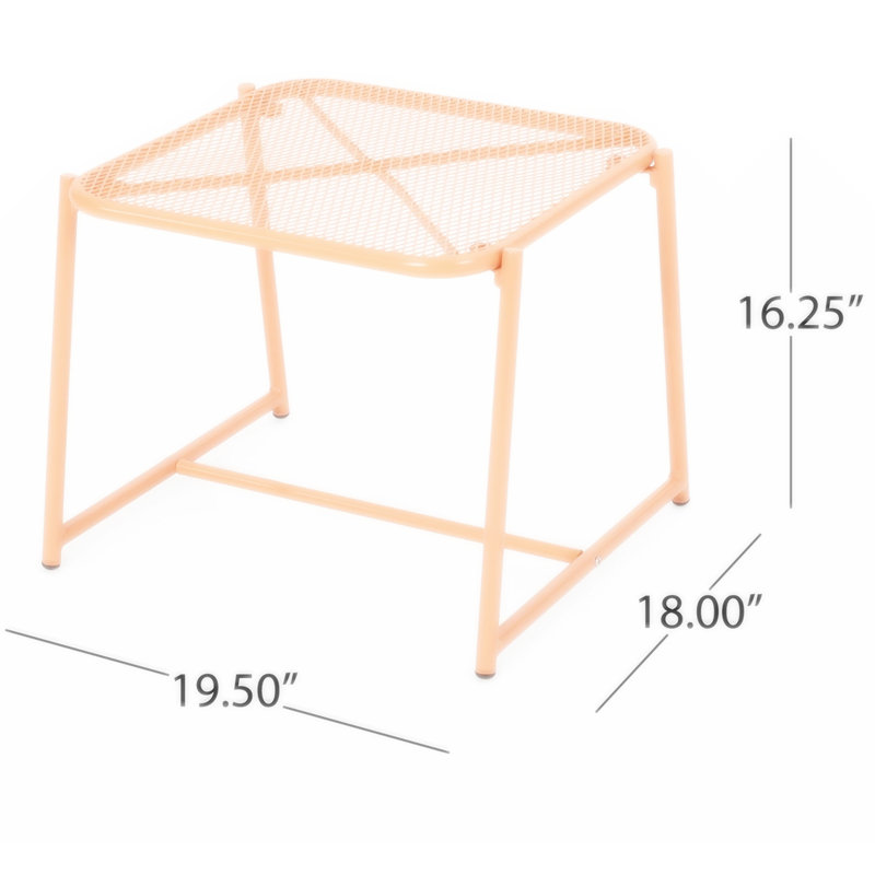 Jabreya Rectangular Iron Outdoor Side Table