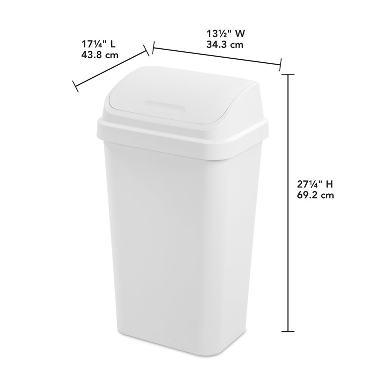 Rubbermaid 13 Gallon Rectangular Spring-Top Lid Wastebasket Trash Can (3  Pack), 1 Piece - Ralphs