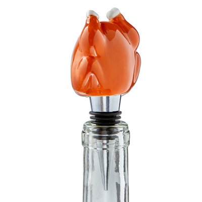 Turkey Bottle Stopper Brown Ceramic Thanksgiving