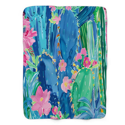 Desert Botanical - Couverture sherpa de qualité supérieure 1 pièce