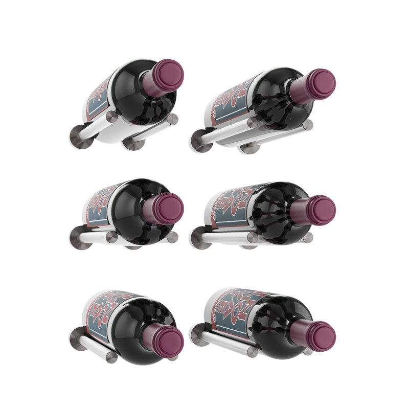 Islais 6-Bottle Wall Mounted Wine Rack, Gunmetal