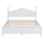 Grand lit plateforme avec structure en bois manufacturé, lit plateforme de style rétro avec support en lattes de bois massif et manufacturé, blanc-701143227-701143225