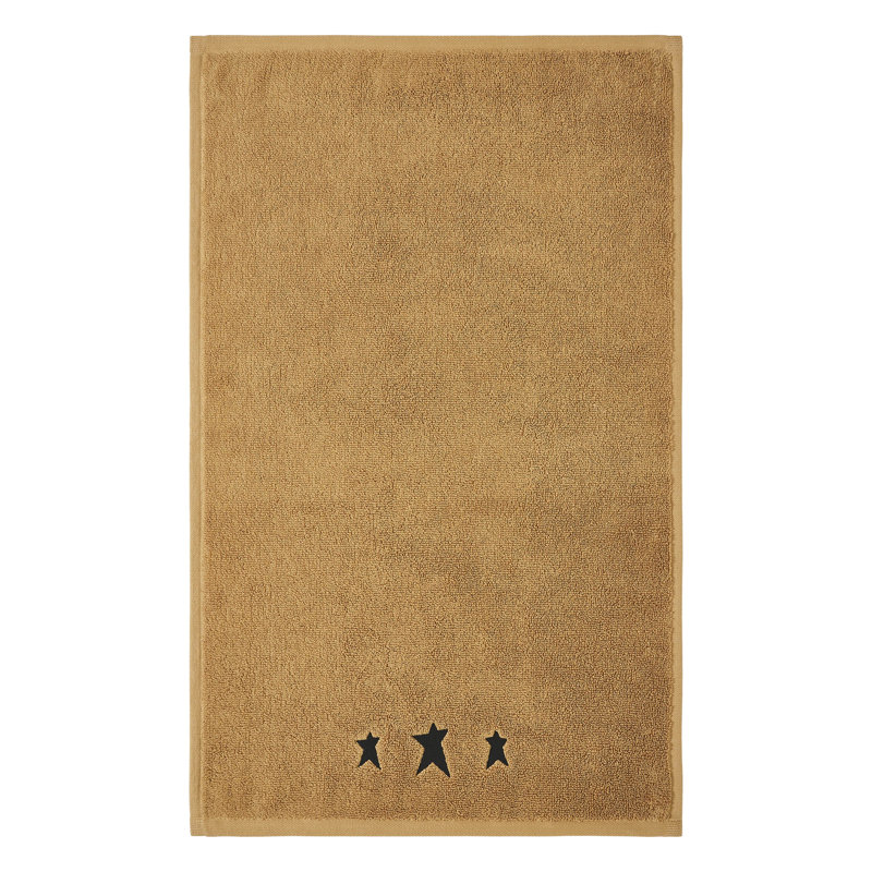 Timeless Linens Burgundy Prim Stars Creme Hand Towel Set of 2 16x26, Black/Tan