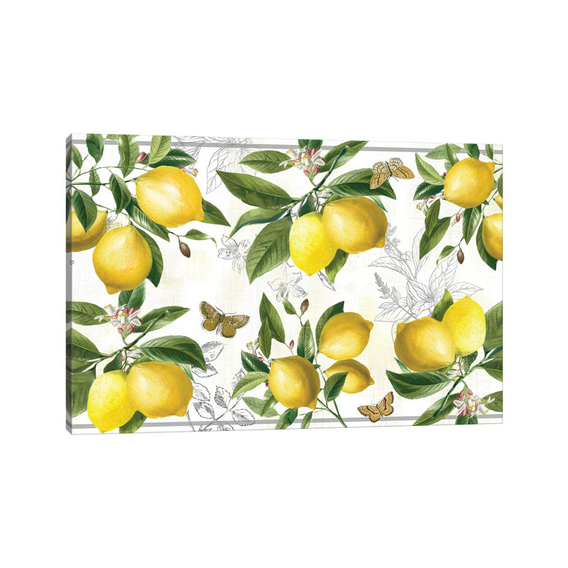 Linen Lemons by Nan - Print on Canvas, Wrapped Canvas, 101.6 cm H x 66.04 cm W x 1.91 cm D