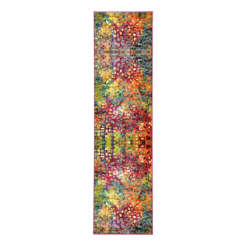 Corlenzo Washable Abstract Indoor Rug, Runner 2'7" x 8'