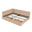 Structure de lit double de style Mid-Century avec housse en velours - Lit de jour rose pour tablette de meuble de chambre à coucher et de salon-1012122705