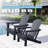 Durable Hdpe Adirondack Chairs Set, Foldable With Cup Holder, Ideal For Patio
