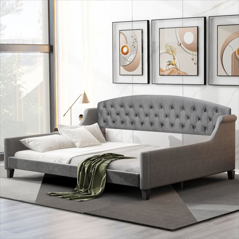 Lit de jour Modern Luxury, Complet/Double, Gris