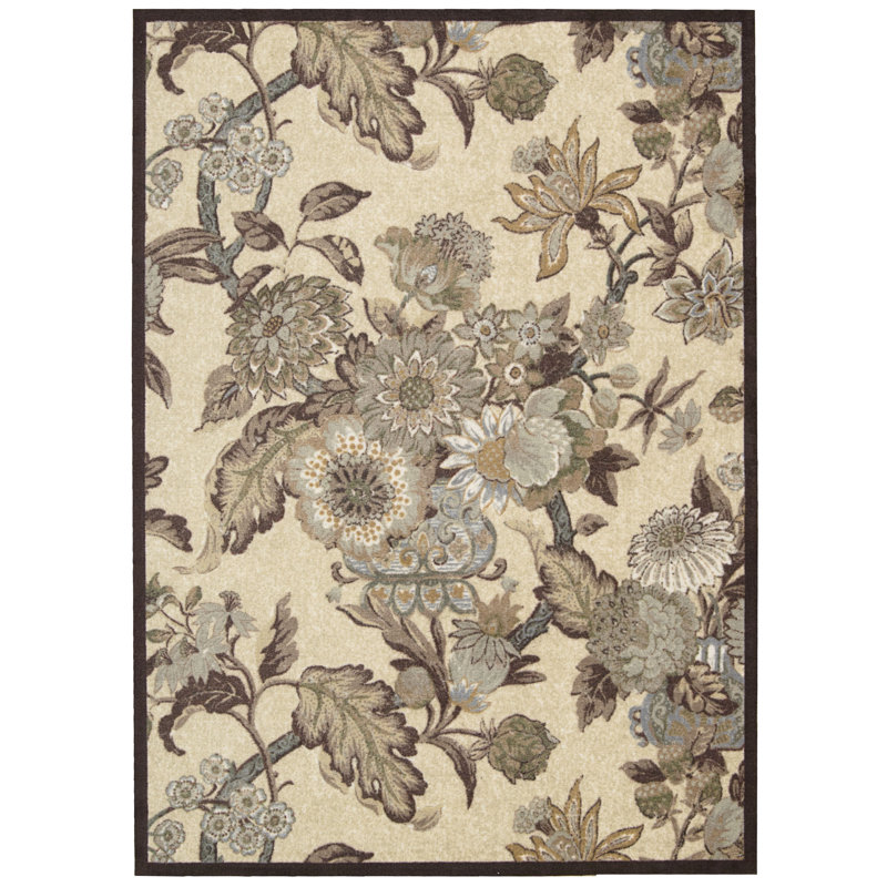 Delagarza Floral Indoor Rug, Rectangle 8' x 10'