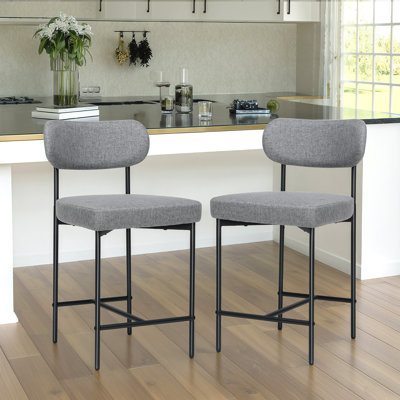 Fabric Counter Stools With Adjustable Footpads