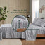 Ensemble de 3 draps de lit gris 100% flanelle de coton doux au toucher velours doux brossé des deux côtés-128139118-128139117