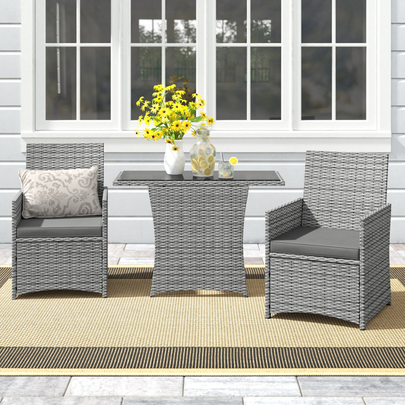 Almera 2 - Person Patio Conversation Set with Cushions, Gray