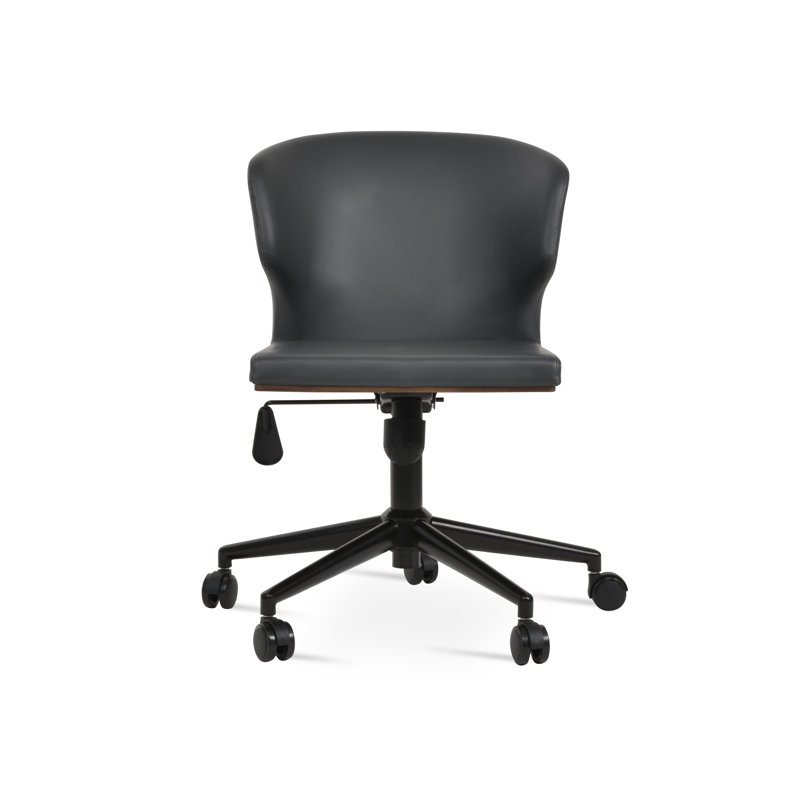 Chaise de bureau Amed, Noir mat, Noir