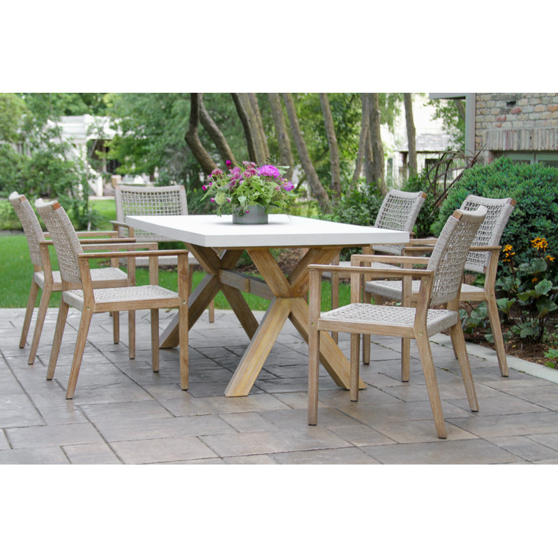 Ensemble repas extérieur pour 6 personnes Fleur