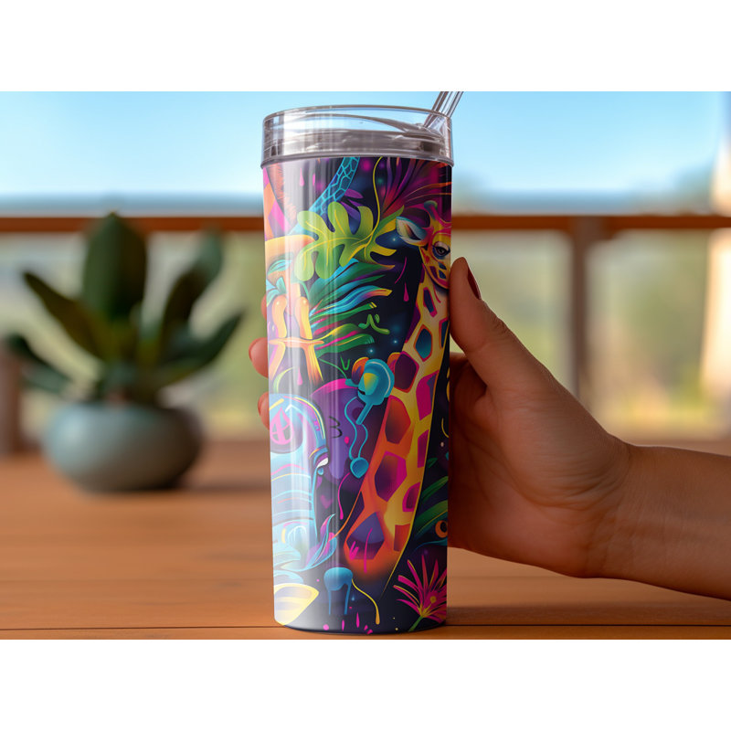 Choose Handmade Tumblers 591ml Vacuum Insulated Stainless Steel (18/8) Travel Tumbler with Straw