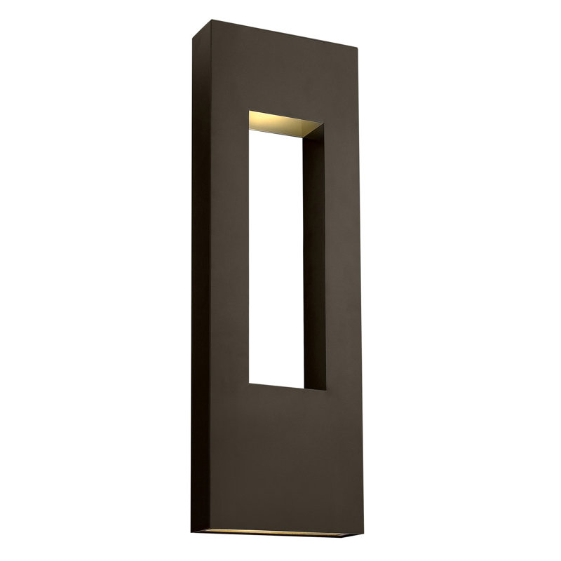 Atlantis Frosted Glass Outdoor Flush Mount, 36" H x 12" W x 4" D, Bronze