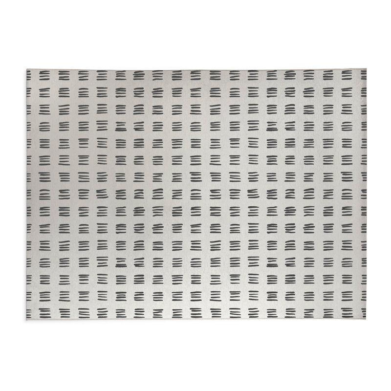 Dash Lightweight Non-Slip Kitchen Mat, Rectangle 3' x 5', Ivory/Charcoal