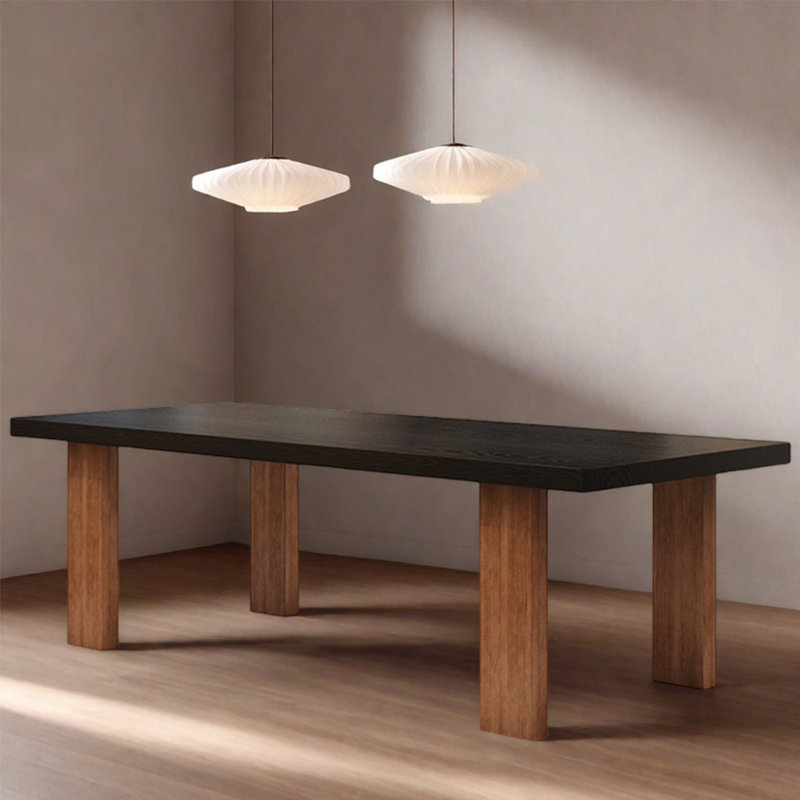 Table de salle à manger en bois massif de style français, H 29,5 po x L 86,6 po x l 35,4 po